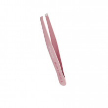 Пинцет для бровей розовый STALEKS Beauty&Care 11 type 3 (широкие скошенные кромки)
