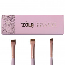 Профессиональный набор кистей для окрашивания бровей MAGIC BROW BRUSHES светло-розовый ZOLA